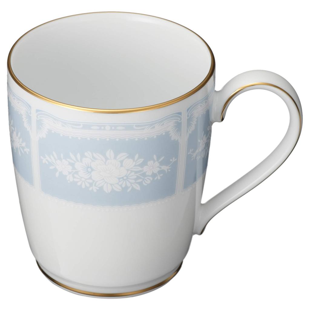 Кружка Noritake 280cc Lace Wood Gold 2 шт. Синий тонкий фарфор (Парный набор) Р9755А/1507