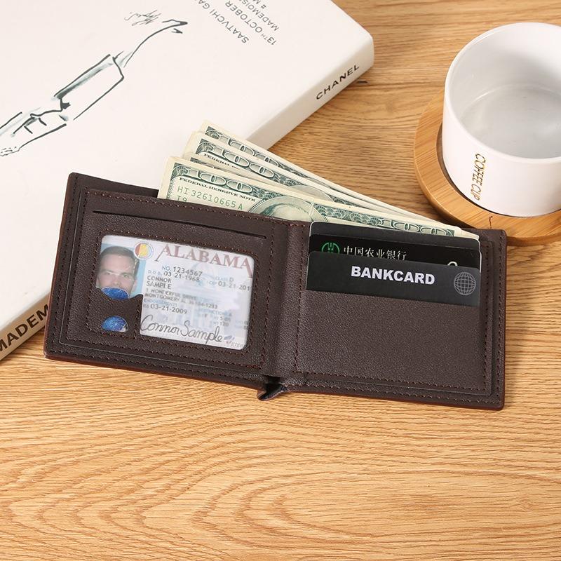 New Wallet Men's Short Wallet Green Fashion Embossed Horizontal Soft Wallet Large Capacity Multi-Card Wallet