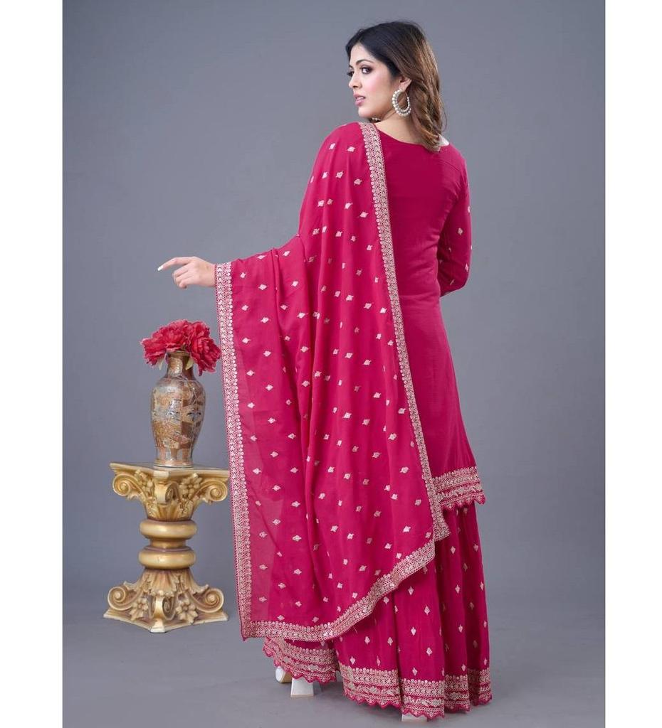 Индийский пакистанский женский шарара сальвар костюм праздничная одежда болливуд сальвар камиз комплект платье