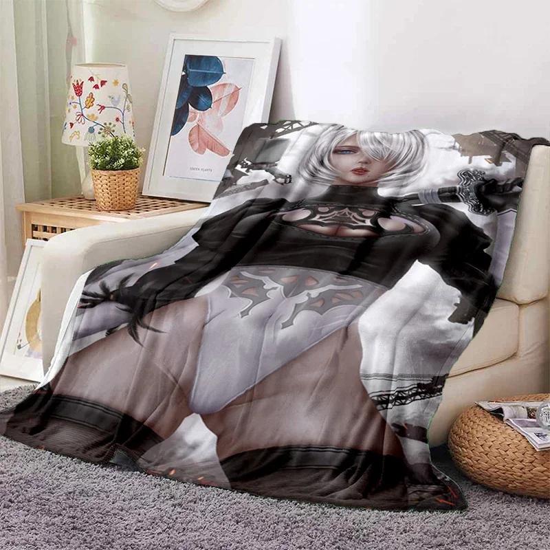 Sexy Anime Girls Blanket Soft Plush Flannel Throws Blankets for Sofa Bed Couch Best Gifts All Season Light Bedroom Warm Decke