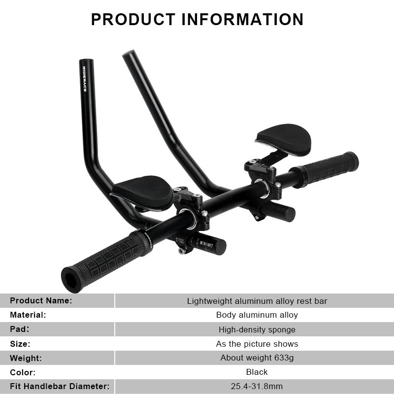 Bicycle Triathlon TT Handlebar Rest Handle Bar Aluminum Alloy Bike Long-Distance Race Bend Bar Straight TT Triathlon Extender