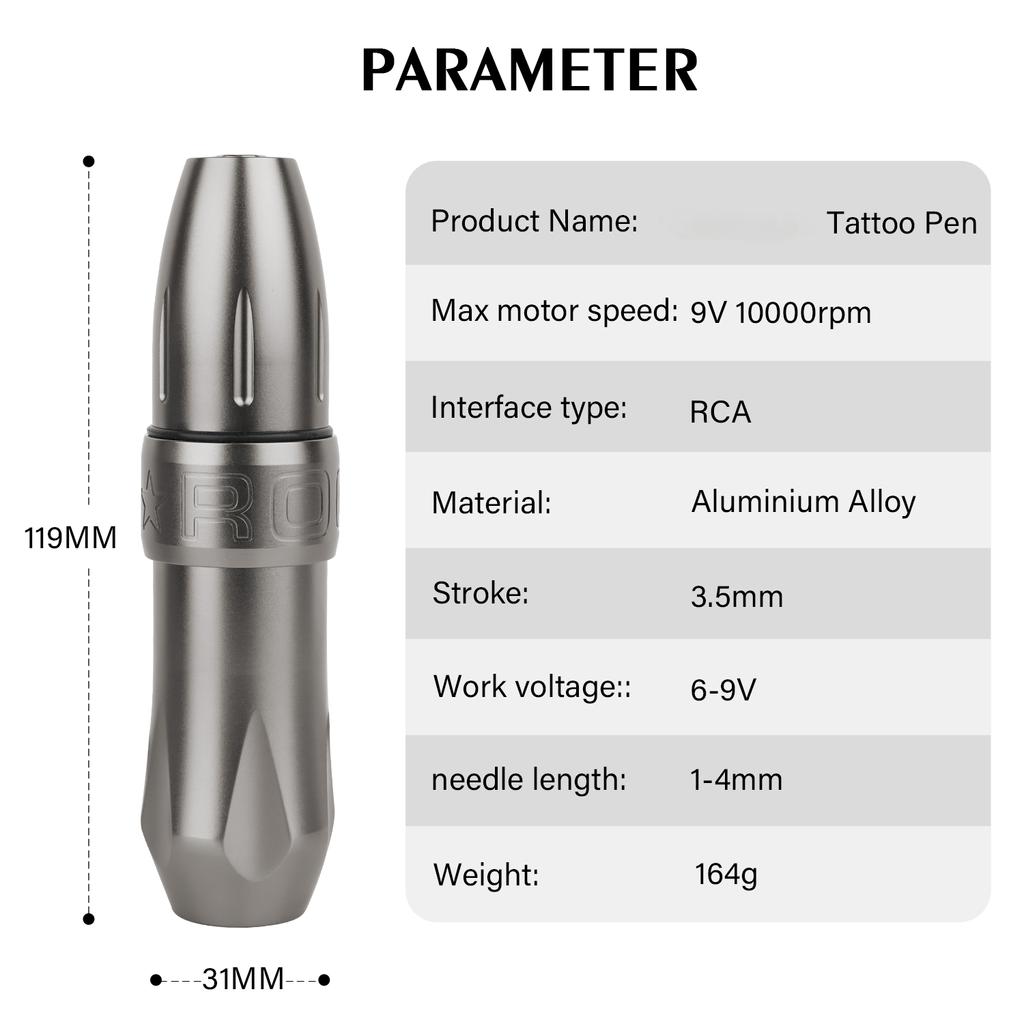 Роторная ручка для татуировки, профессиональная машина для перманентного макияжа, боди-арт, мощный мотор, шейдер и лайнер для татуировщика