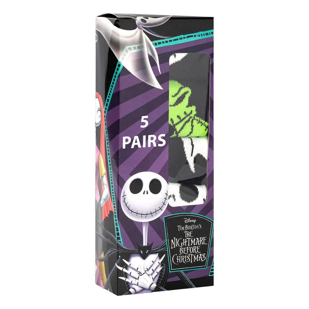 The Nightmare Before Christmas Unisex Adult Jack Skellington Socks Set (Pack of 5)