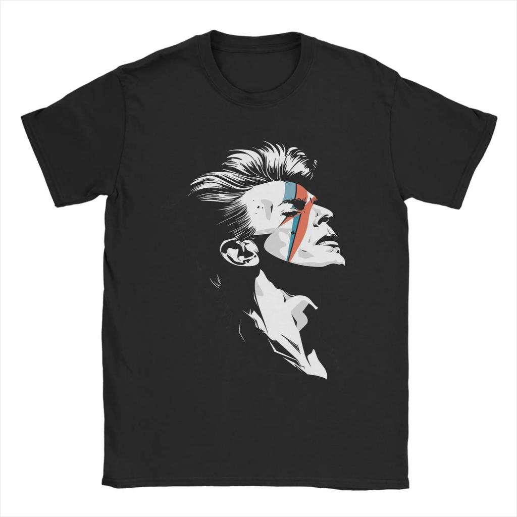 Vintage Y2k Tops D-Davids Bowied Casual T Shirts Crew Neck Clothes Printed Summer Casual Loose T-shirt Print Cotton Top Unisex