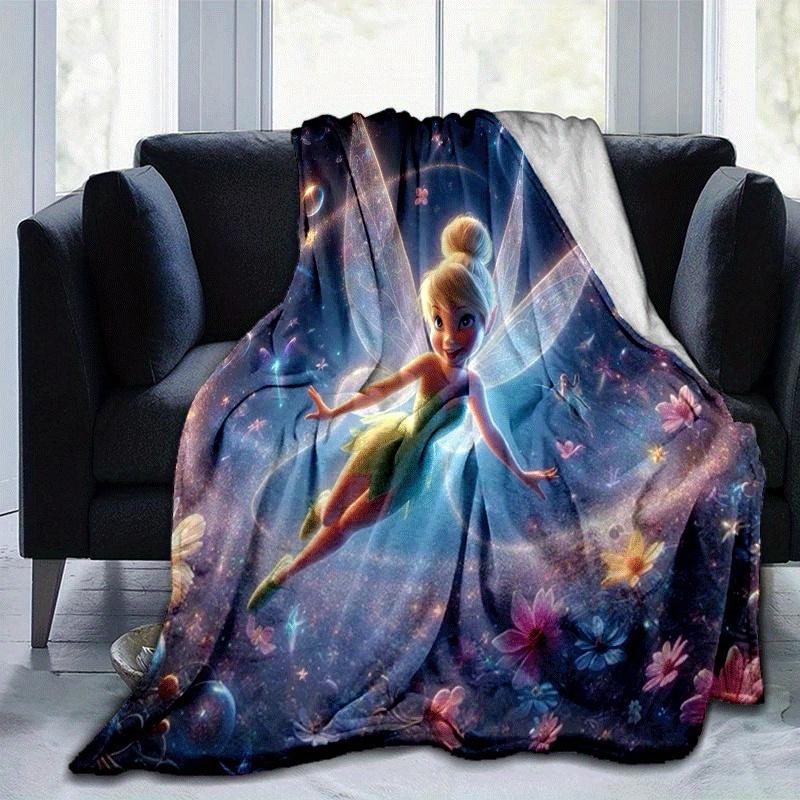 1pc Tinker Bell Printing Blanket - Soft, All-Season Throw for Office Blanket, Car, Travel