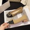 Одиночные туфли женские на низком каблуке, сочетающиеся по цвету, весенне-осенние новые туфли с открытым верхом, французским квадратным носком и низким каблуком, женские туфли, нежные туфли на четыре сезона