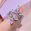Super Flash Zircon Leaf Open Diamond Ring Design Sense Korean Light Luxury Trendy Ring