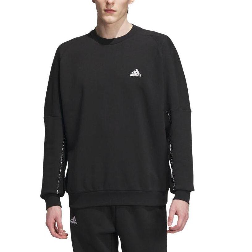 adidas Толстовка свободного кроя с круглым вырезом и топами унисекс с буквенным принтом, черная IK7359