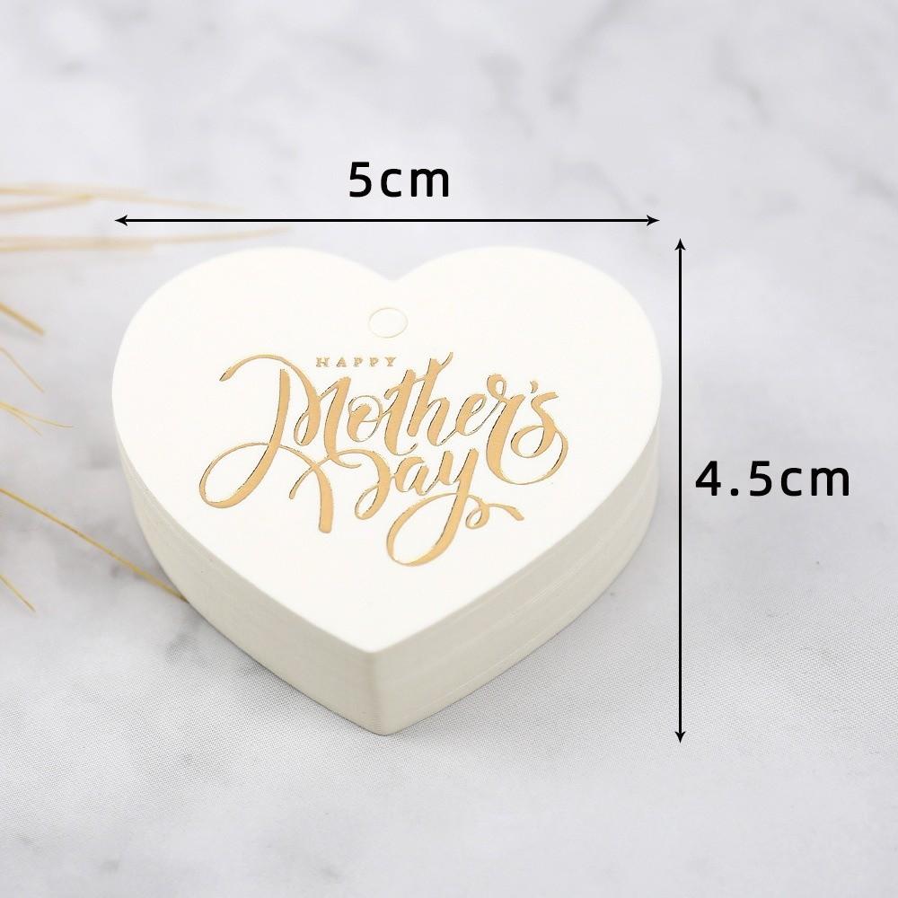 100pcs Heart Shaped Cards Mother Day Tags Hanging Decoration Cake Decor Tag Party Label Stickers