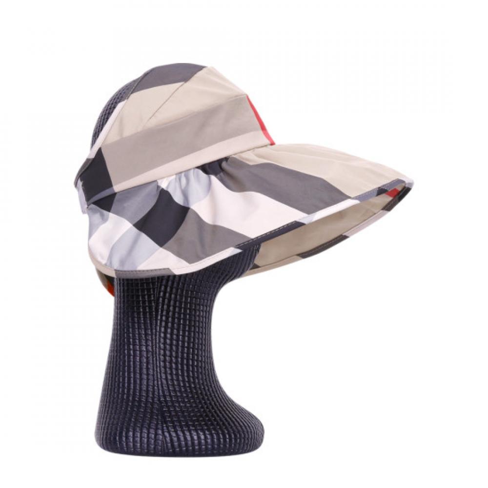 Shop   Women Check Uv Protection Sun Cap Beige Km Wh 0586
