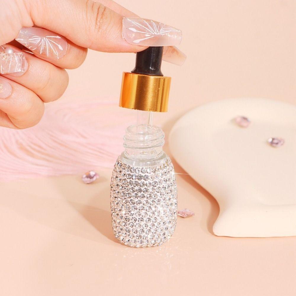 Бутылка-капельница для эфирного масла со стразами, игристые мини-бутылки-капельницы ручной работы