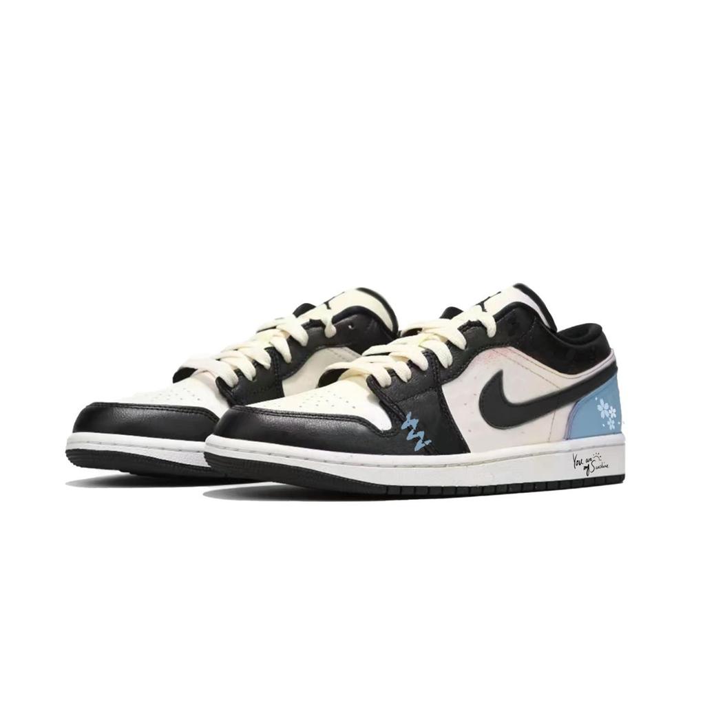 Jordan Air Jordan 1 Амортизация Низкие Винтажные Баскетбольные Кроссовки Мужские Черные 553558-132(Команда330-)