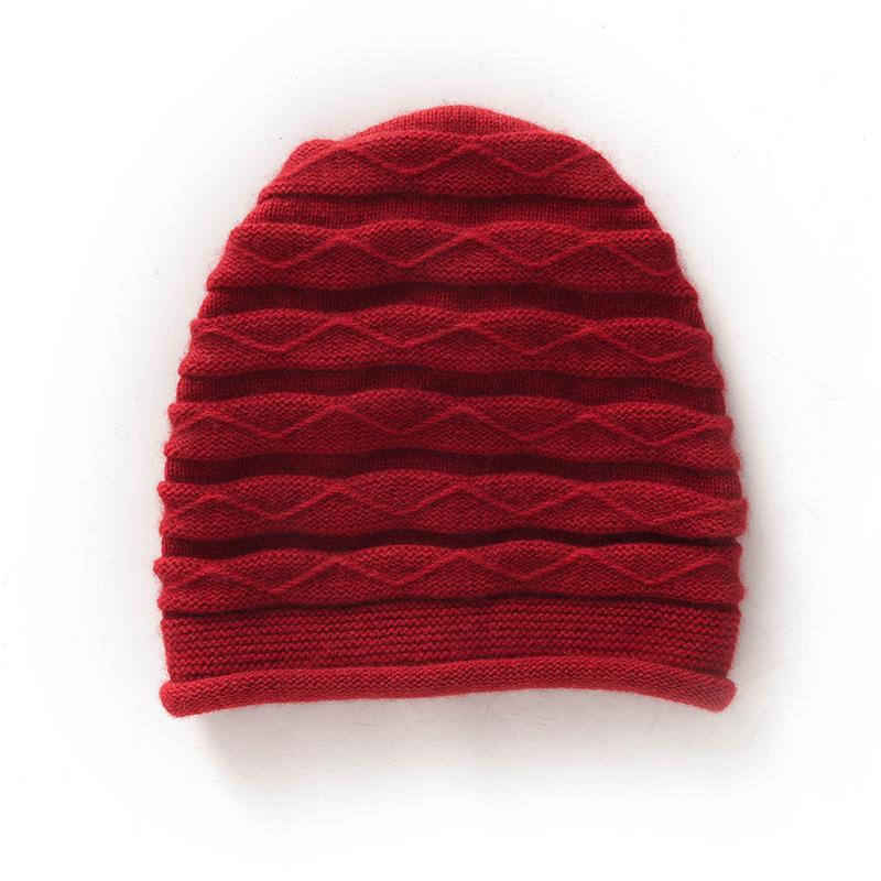 Autumn and winter cashmere knitted hat fashionable versatile thickened warm men's and women's cashmere ear protector wool hat