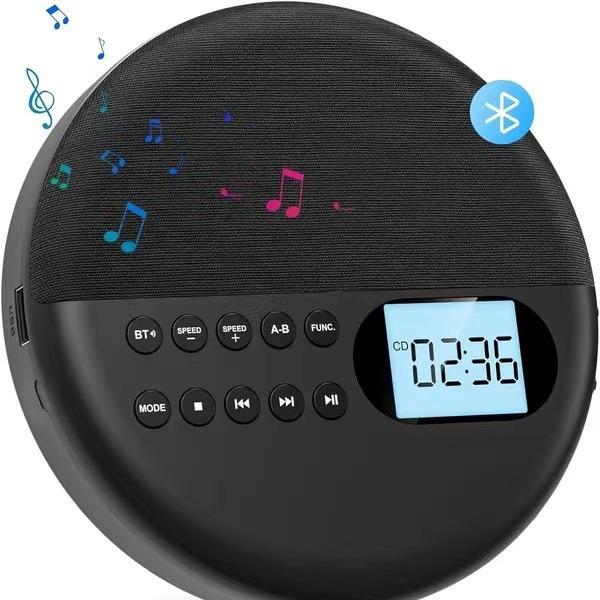 Bluetooth CD-плеер с двойными стереодинамиками, защитой от ударов и функцией повтора USB