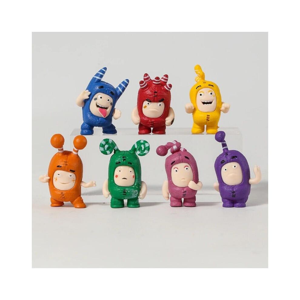 7pcs Oddbods Set Figurines Toys Desktop Car Decoration Doll Cartoon Kids Kawaii