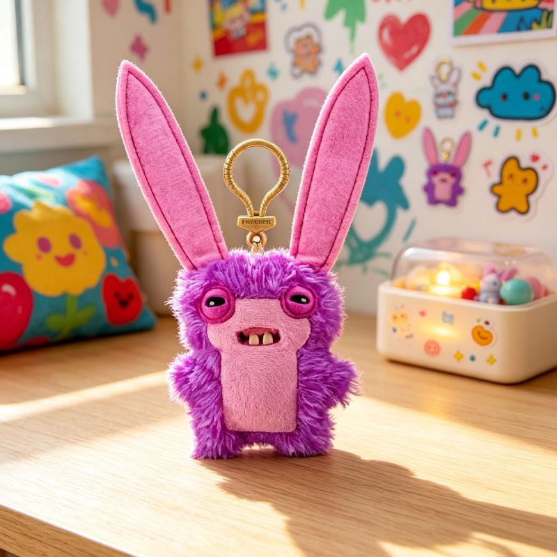 Tooth Monster Keychain Plush Toys ZURU Wide Eyed Weirdo Screech Funny Ugly Tooth Monsters Dolls Pendants Gifts