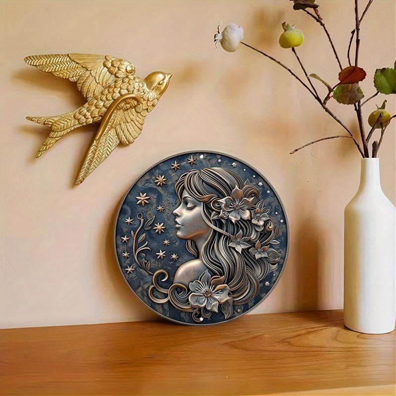Знак зодиака Дева, деревянный настенный декор, круглый деревянный знак, устойчивый к погодным условиям, предварительно просверленные отверстия для легкого подвешивания