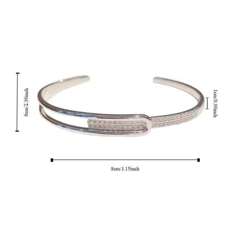 Set with Diamonds Opening Bangle Starry Sky Wrist Decoration Easy Matching Women Bracelet  Party
