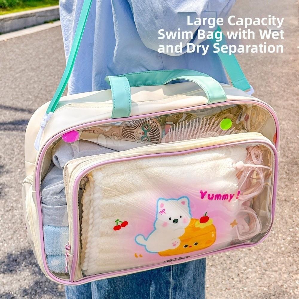 Shoe Compartment Swim Handbag Clear Girls Toiletry Bag New PVC Gym Bag Outdoor Use