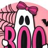 Halloween Wooden Pendant Sign Wooden Pink Ghost BOO Door Decor Fall Farmhouse Outdoor Porch