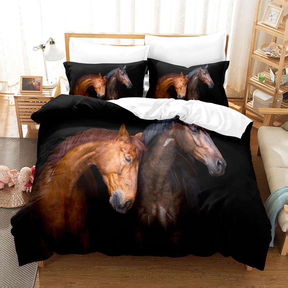 3D The Horse Постельное белье Пододеяльник Комплект с наволочкой Твин Полный Queen King Постельное белье Постельное белье