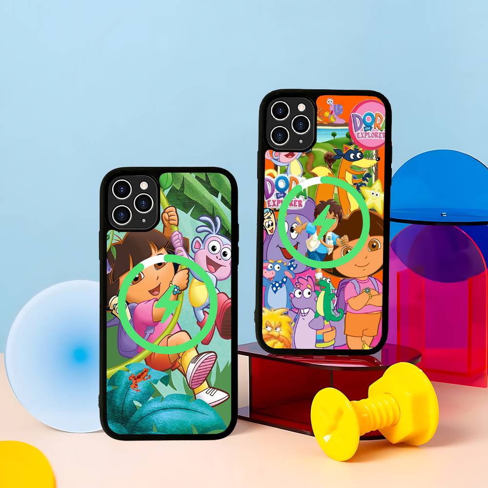 Adventure TV D-Dora The E-Explorer Phone Magesafe Magnetic Wireless Charge Case For IPhone 16 11 12 13 14 15 Pro Max Plus Mini