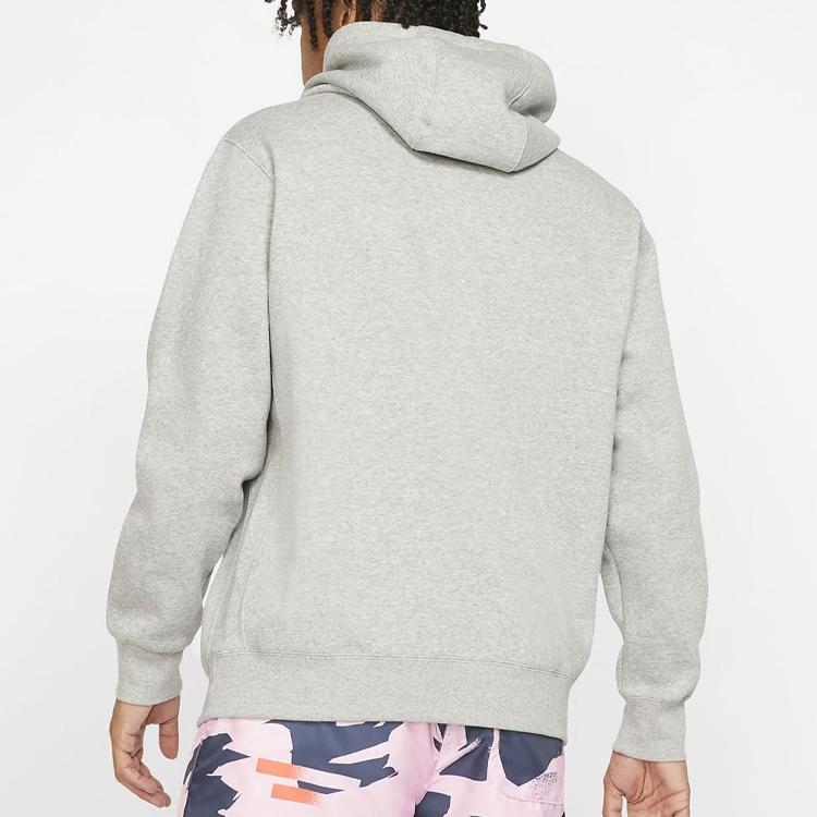 Nike Спортивный пуловер худи Club Fleece серый/белый унисекс уличная одежда BV2654-063
