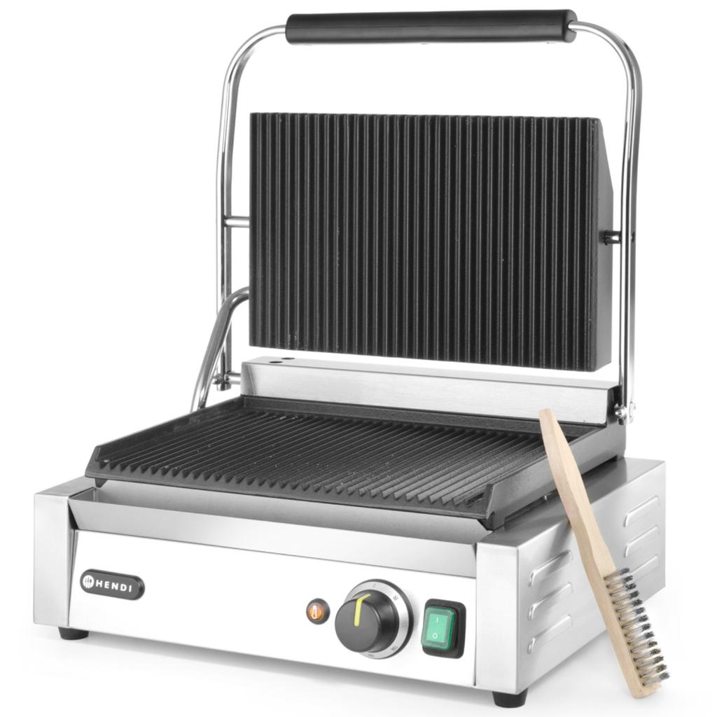 Contact Panini Grill, Grooved, 2200W - Hendi 263655