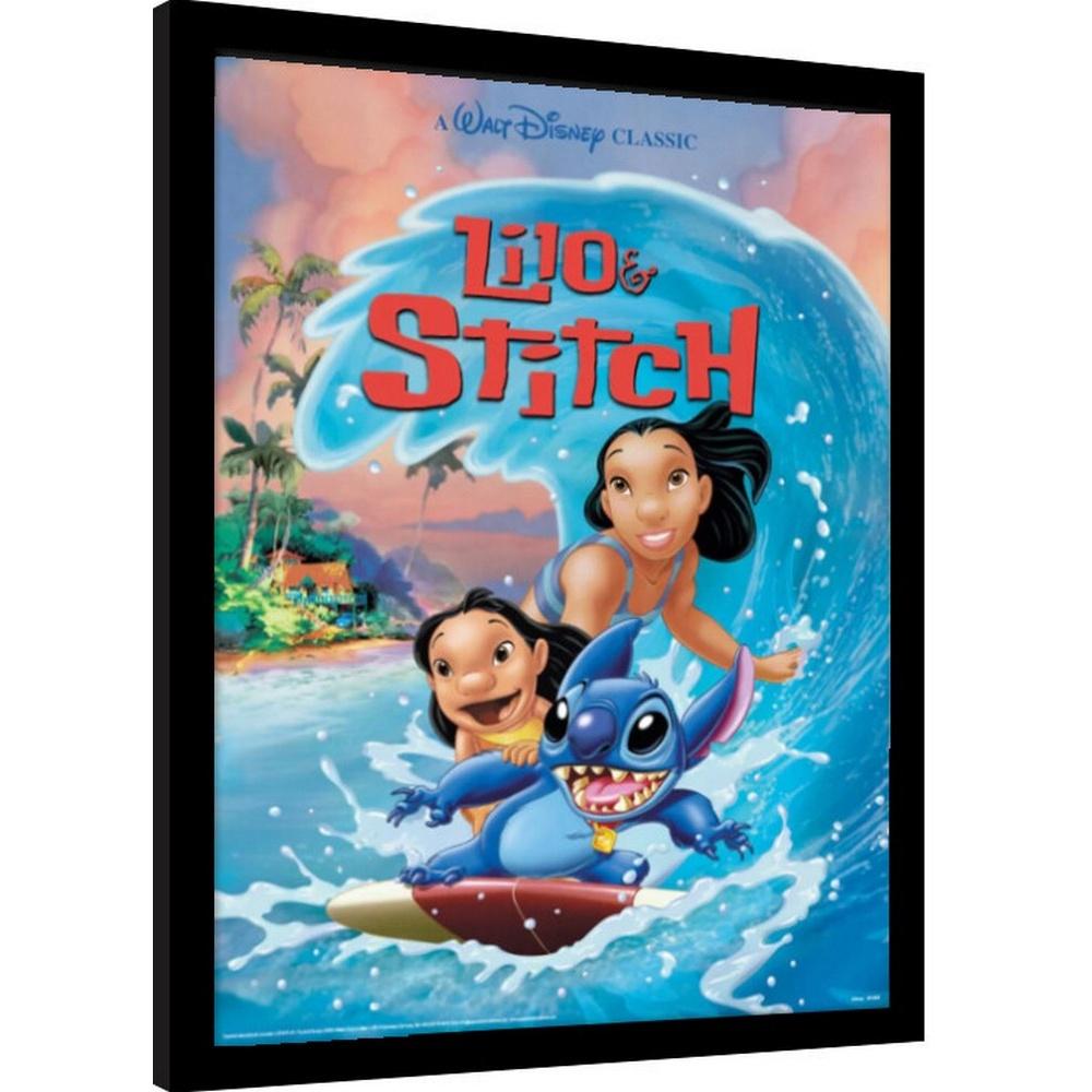 Lilo & Stitch Wave Surf Framed Poster