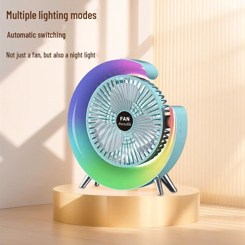 New Mini USB-Charging Moon Fan: Silent Desktop Circulation for Home or Dormitory
