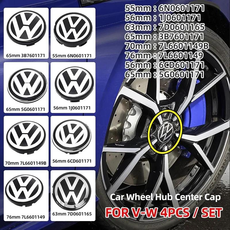 4PCS 56mm 65mm 66mm For Volkswagen VW Original Hubcaps Car Wheel Center Covers Decoration Badge Auto Hub Caps Emblem Replacement
