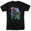 Comics Justice League Heroes Unite Black TShirt