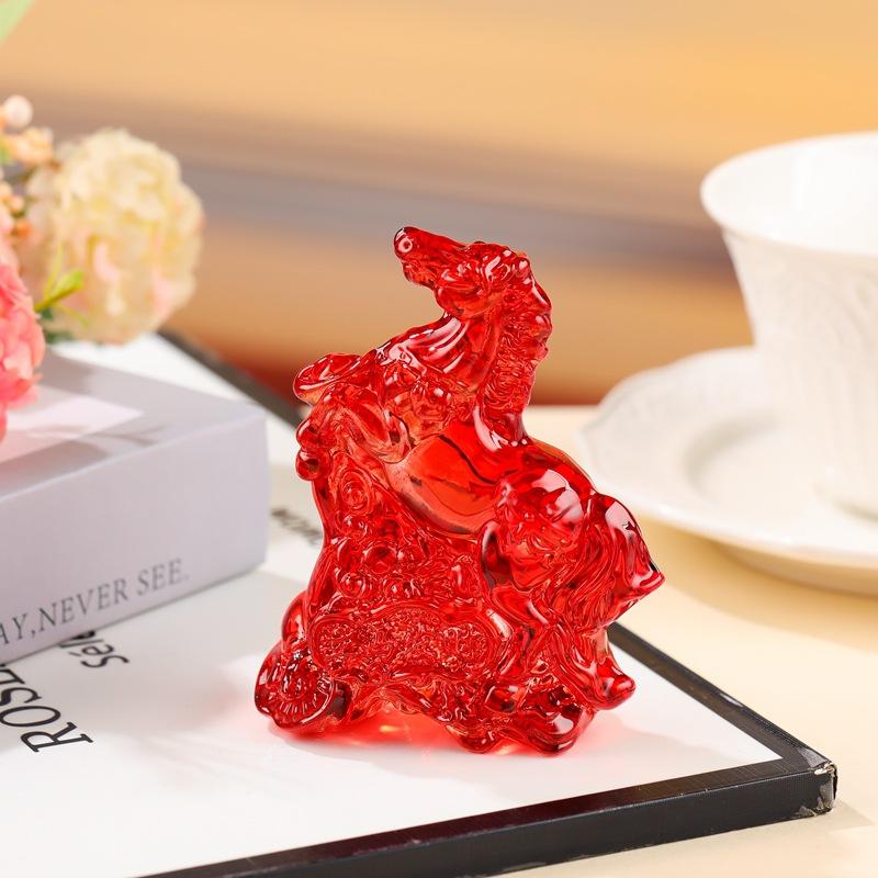 2026 Статуэтка Лошади по Зодиаку Коллекция Фэн-шуй Хрустальный Ловец Солнца Роскошный Декор для Дома Настольное Украшение