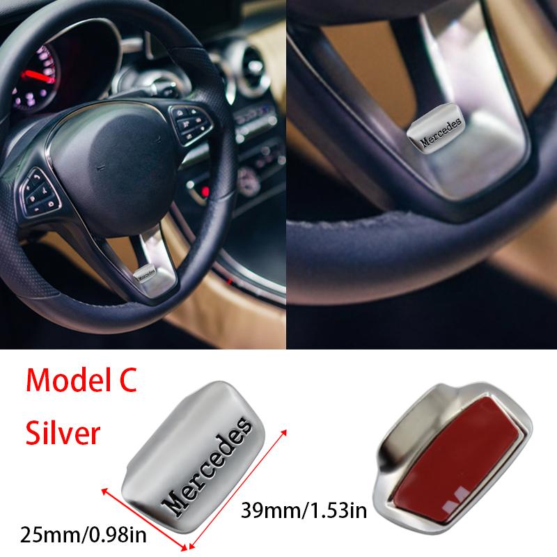 OLV5 3D Metal Car Logo Steering Wheel Sticker Decoration For Mercedes Benz AMG GLC W203 W206 W220 W205 W211 W212 W201 W210 W108 Class