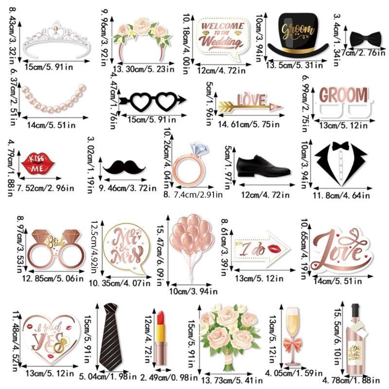 Свадебные Принадлежности Набор Реквизита и Рамка для Фотобудки для Запечатления Особого Момента Забавная Декорация Заднего Фона для Селфи