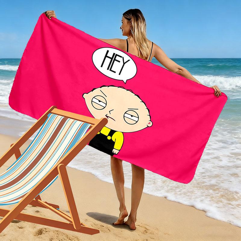 Stewie Griffin Print Beach Towel, Large Soft Quick Dry Towel for Beach Camping Swimming