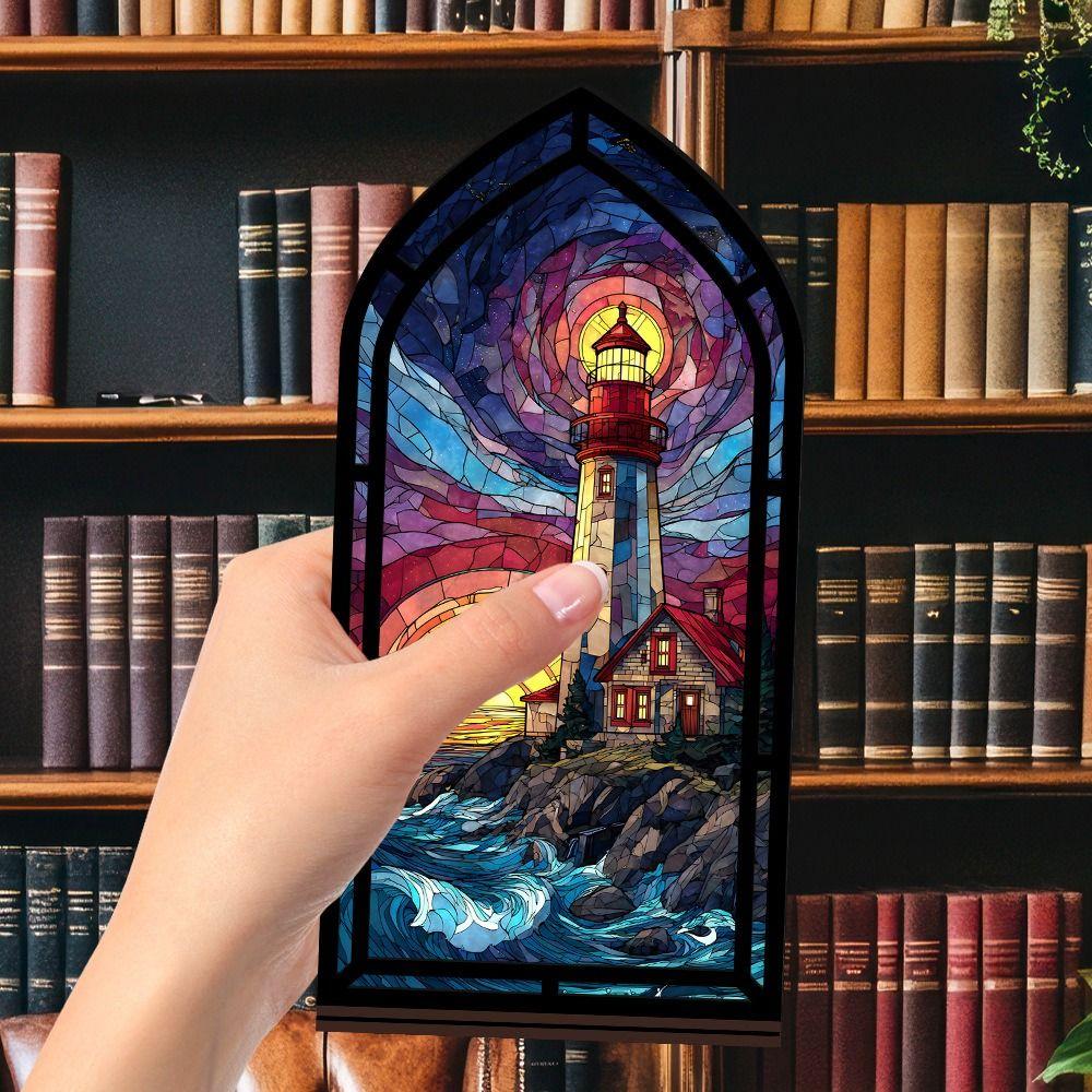 Acrylic Book Nook Gothic Arch Design Light-transmitting Table Setting  Bedroom Decor