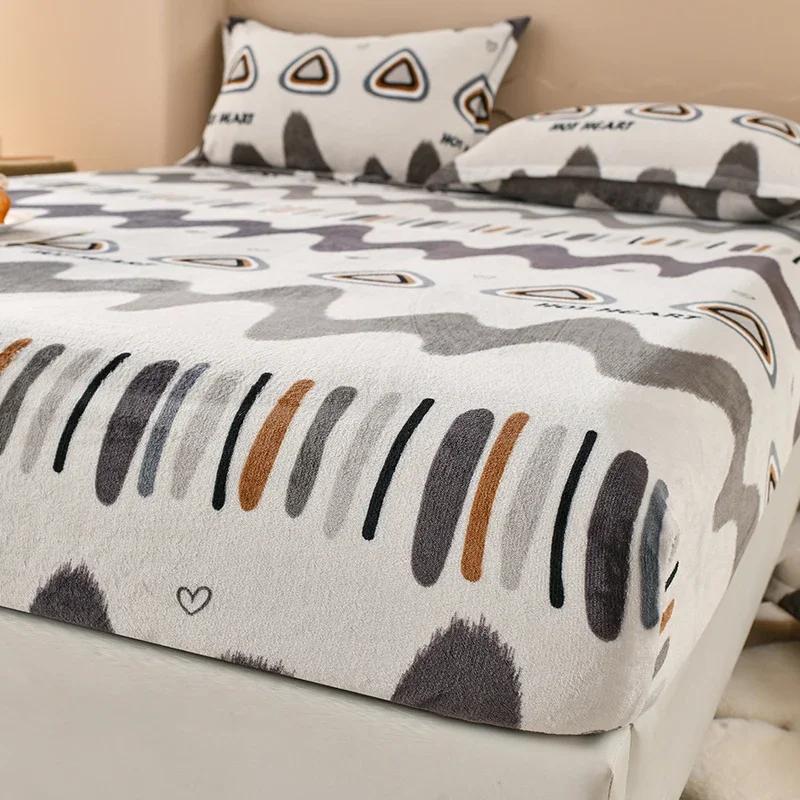 Зимняя теплая простыня со звездами, фланелевая флисовая простыня для двуспальной кровати размера Queen/King, универсальный наматрасник180