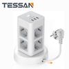 Tessan 8-контактный удлинитель с выдвижным удлинителем, удлинитель с несколькими вилками и удлинителем длиной 2 м для дома