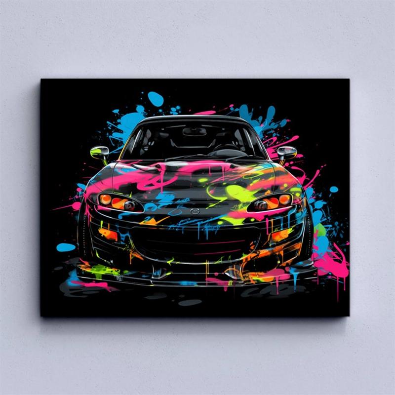 Горячий Красочный Неон C8 Роскошный Автомобиль Пресс Качественный Плакат Эстетика Искусство Домашняя Стена Холст Домашняя Комната Водителя Гараж Жилой Декор Дизайн