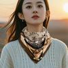 Luxury Design Autumn Winter Hot Magnetic Triangle Neck Protection Scarf For Women Cotton Linen Scarf High End Neck Scarf