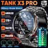 Новые TANK X3 Pro 1000 мАч Большая батарея Умные часы Мужские 10 ATM и IP69K Высотомер Барометр Компас Военные Спортивные HD AMOLED Умные часы