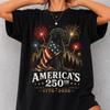Патриотическая футболка с собакой 1776-2026 США Мужская Женская Винтажная Графическая футболка