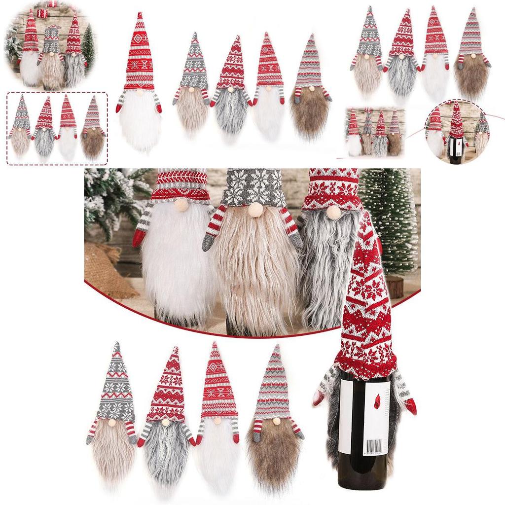 Christmas Merry Gonk Wine Bottle Cover Bag Santa Xmas Party Dinner Table Decor