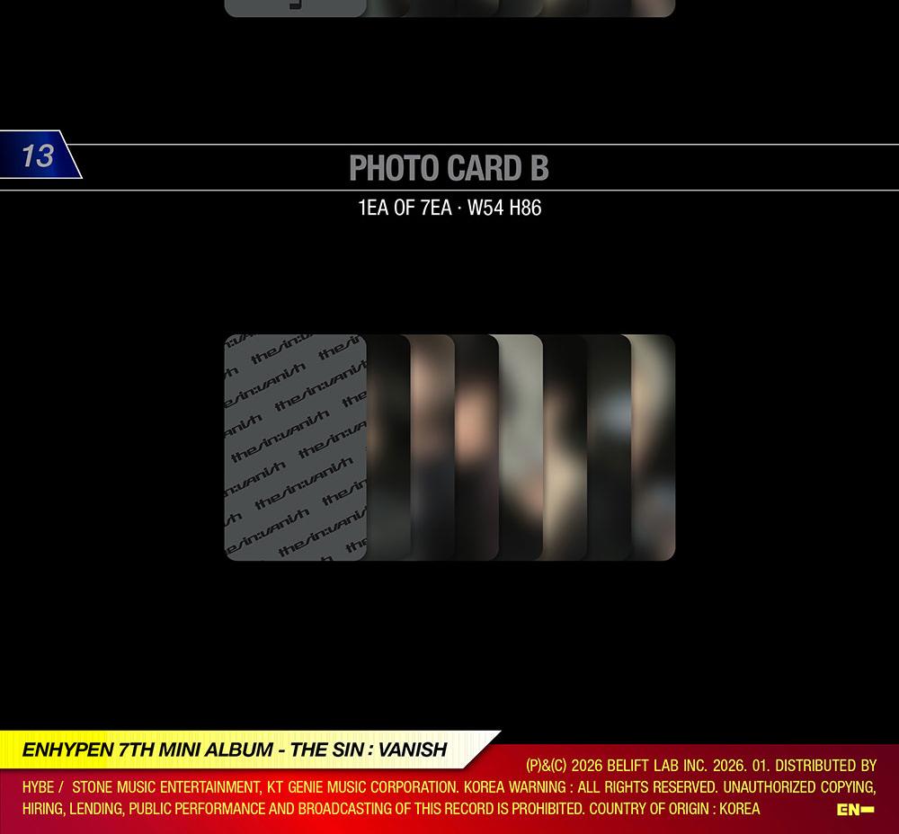 [POB] ENHYPEN [THE SIN] : [VANISH] 7-й мини-альбом