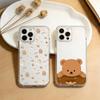 Мультяшный чехол C-Cartoon C-Cake B-Bear для iPhone 17 16 15 14 13 12 11 Mini Pro Max Plus Прозрачный чехол