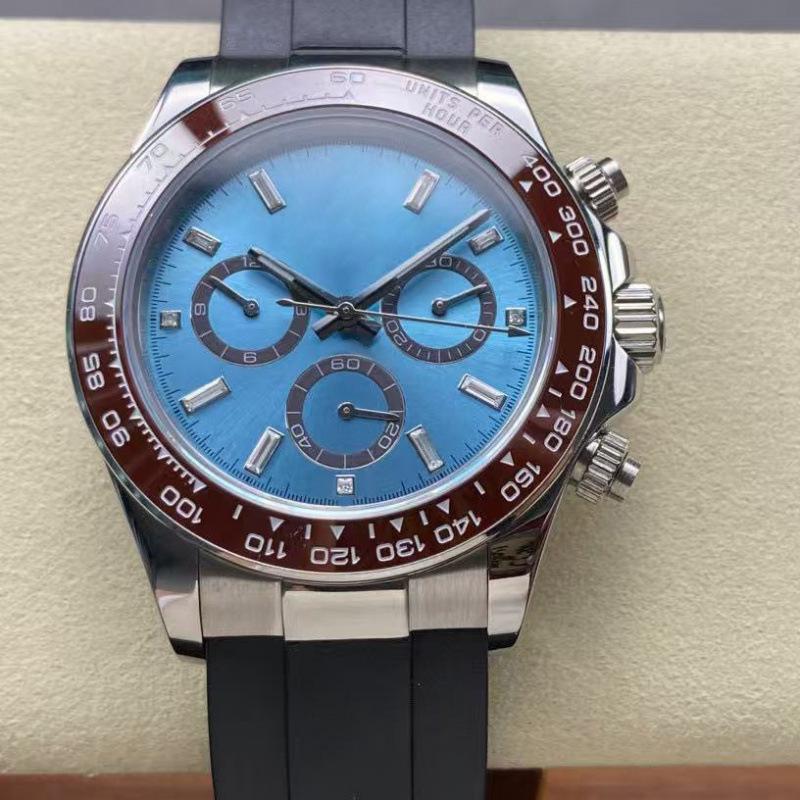 Мужские автоматические механические часы Rolex Daytona 40 мм, многофункциональные, с инкрустацией бриллиантами.