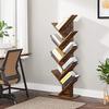 Wood Shelf, 8 Tier Floor Standing Shelf With Wooden Shelves For Living Room, Home Office, Rustic Brown Lbc11b