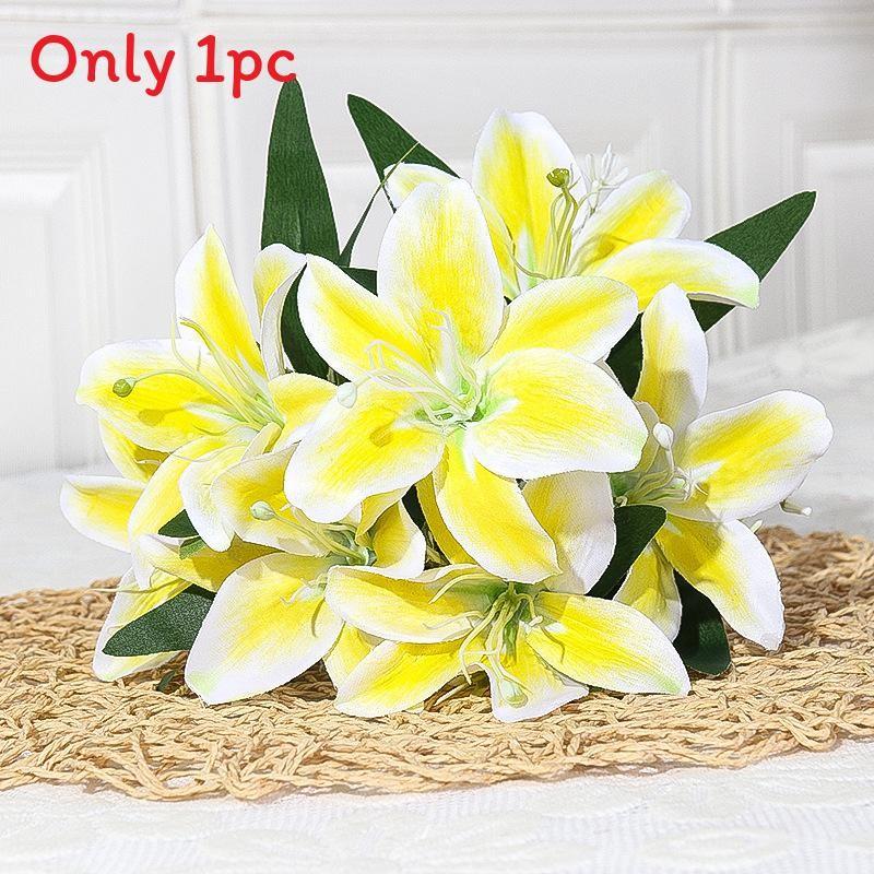 Шелковый букет искусственных лилий для домашнего декора, свадебной вечеринки, подарок для близких