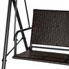 2-Seater Garden Swing with Adjustable Canopy, 140x110x151 cm, Brown and Grey